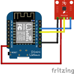 Wemos and MAG3110 magnetometer - esp8266 learning